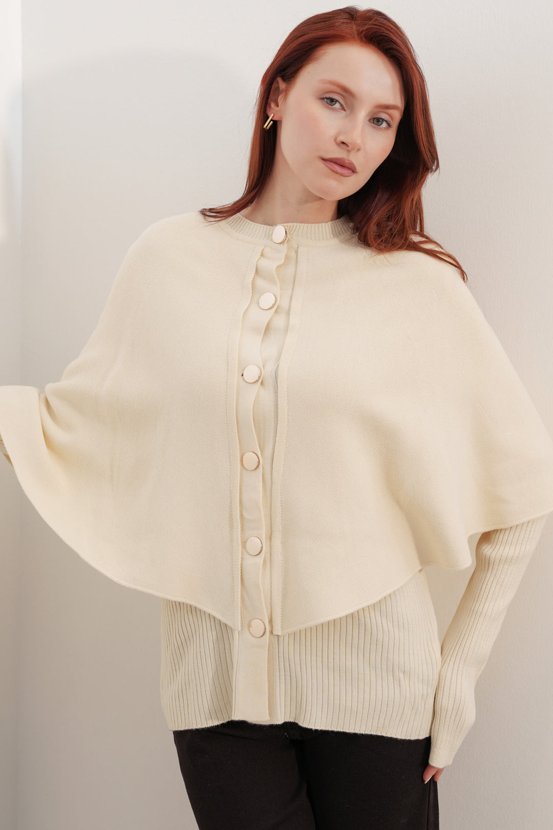 Bigdart Gilet en tricot avec capuche pour femme 15967 - Crème