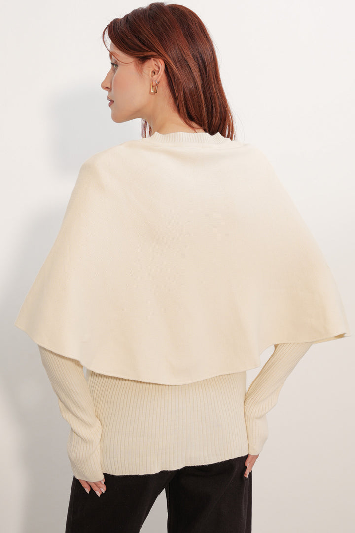 Bigdart Gilet en tricot avec capuche pour femme 15967 - Crème