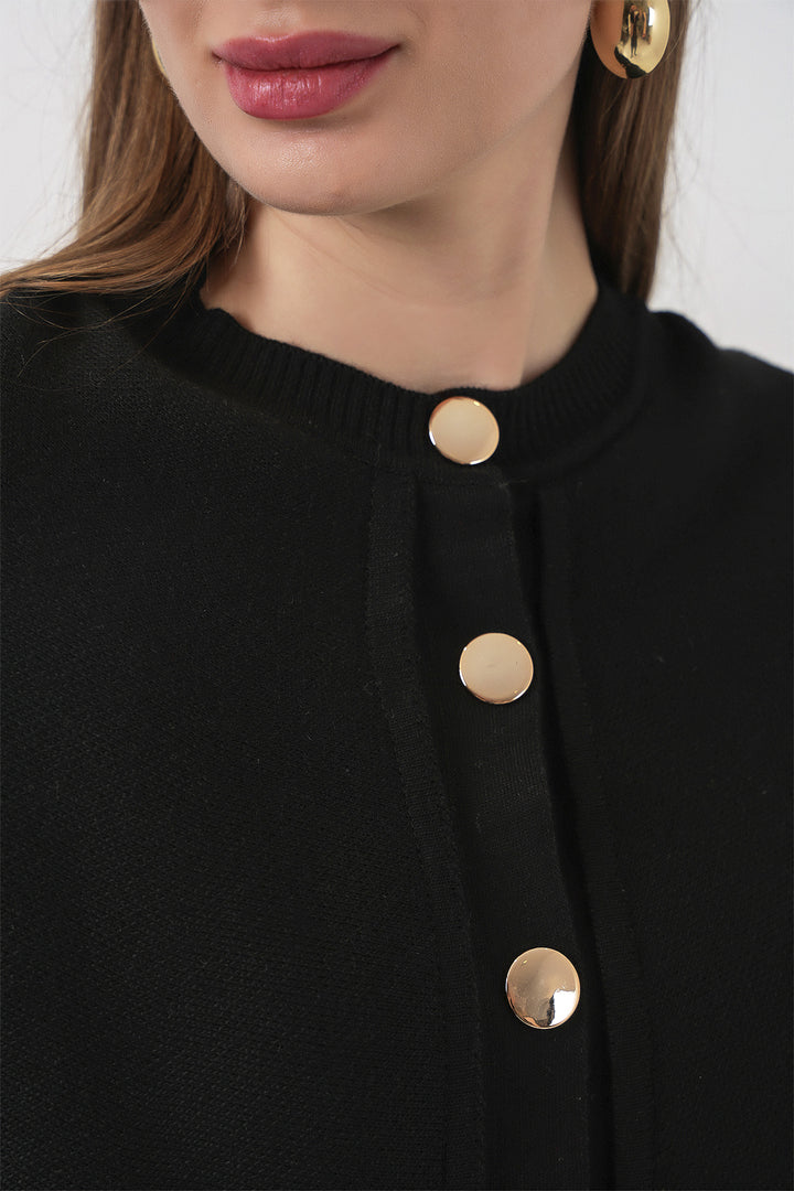 Bigdart Femme Gilet Tricot avec Cape 15967 - Noir