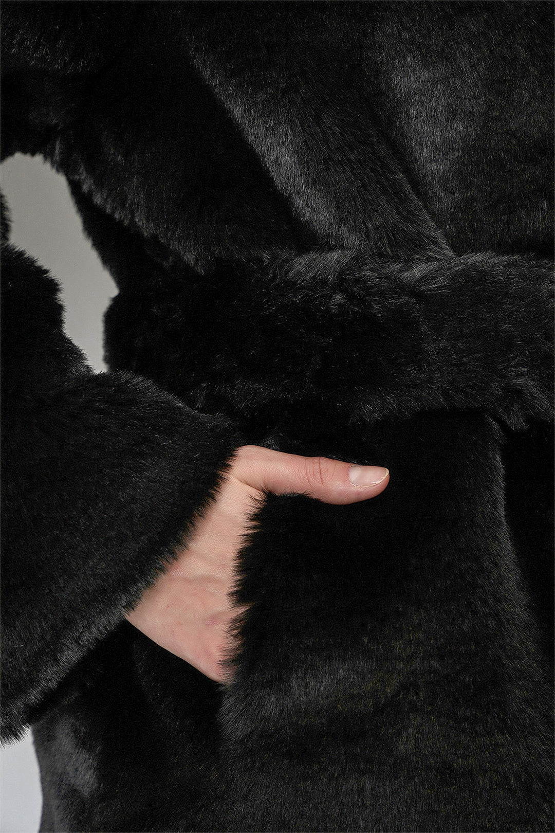 Bigdart Manteau en Fourrure Peluche Femme 5234 - Noir