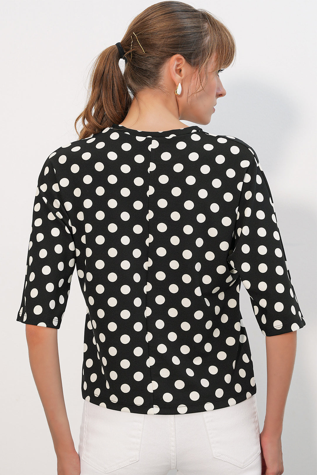 Bigdart Blouse oversize à pois pour femme 40010 - Noir