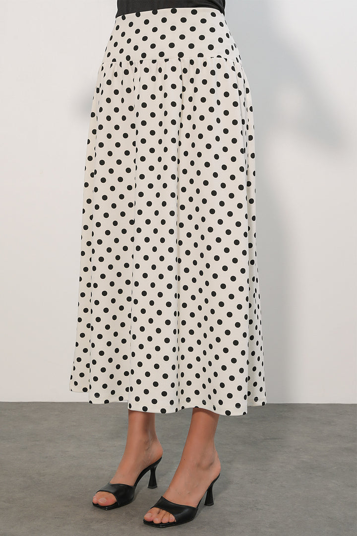 Bigdart Jupe longue à pois pour femme 8084 - Blanc