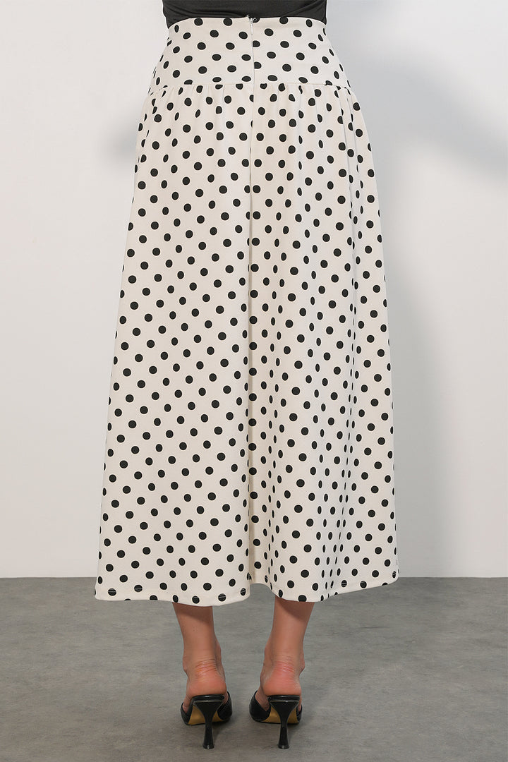 Bigdart Jupe longue à pois pour femme 8084 - Blanc