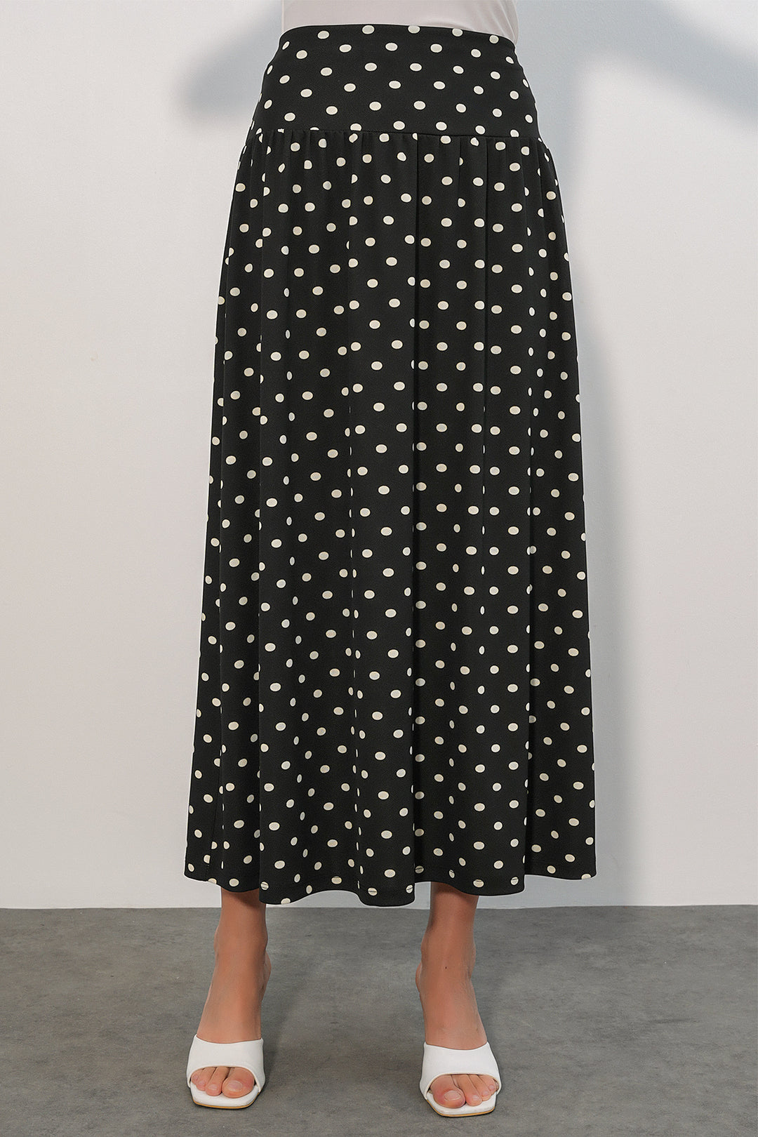 Bigdart Jupe longue à pois pour femme 8084 - Noir