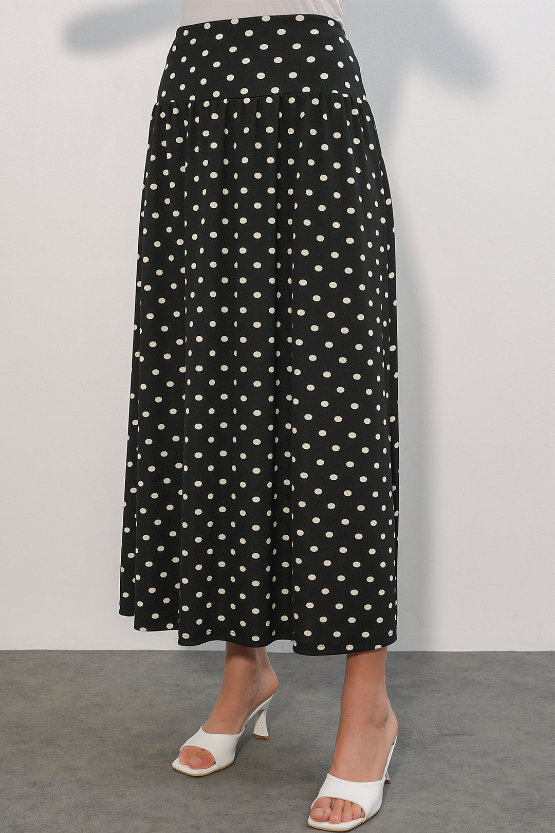 Bigdart Jupe longue à pois pour femme 8084 - Noir
