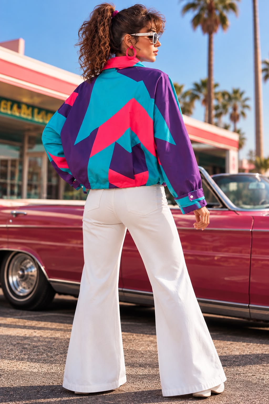 Bigdart Veste rétro des années 80 pour femme 0780 - Multicolore