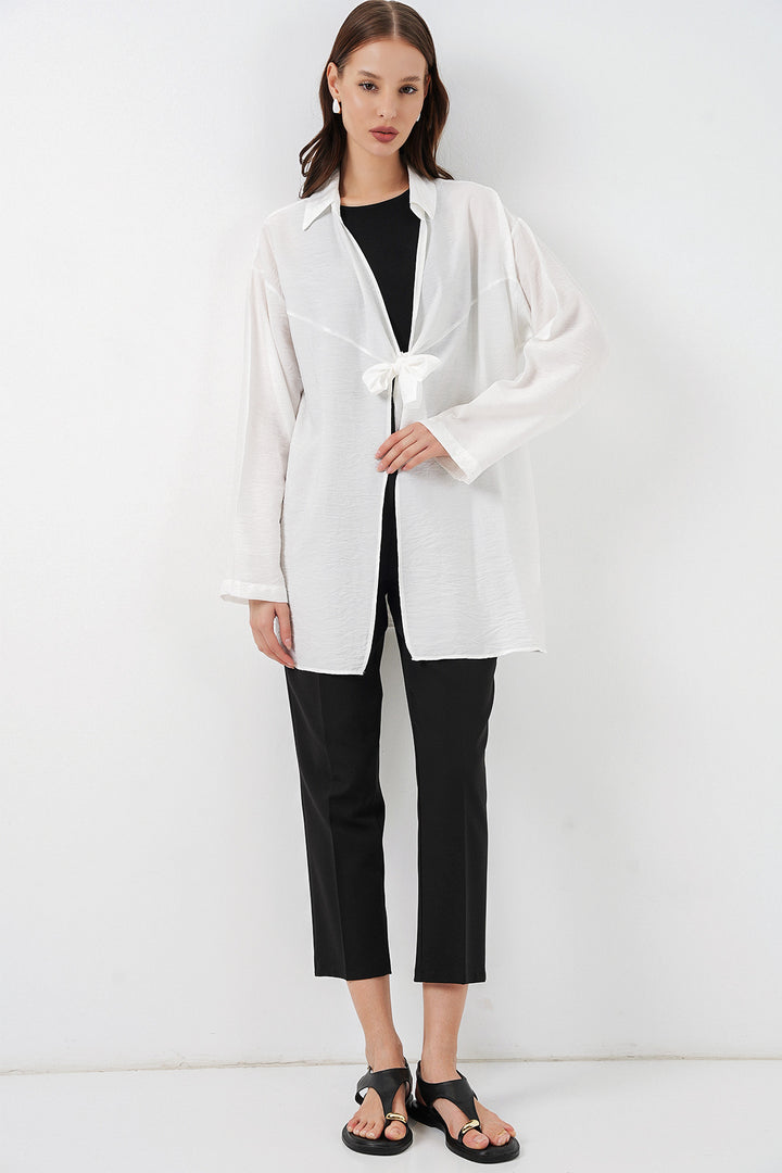 Bigdart Kimono ample à lacets femme 5981 - Blanc