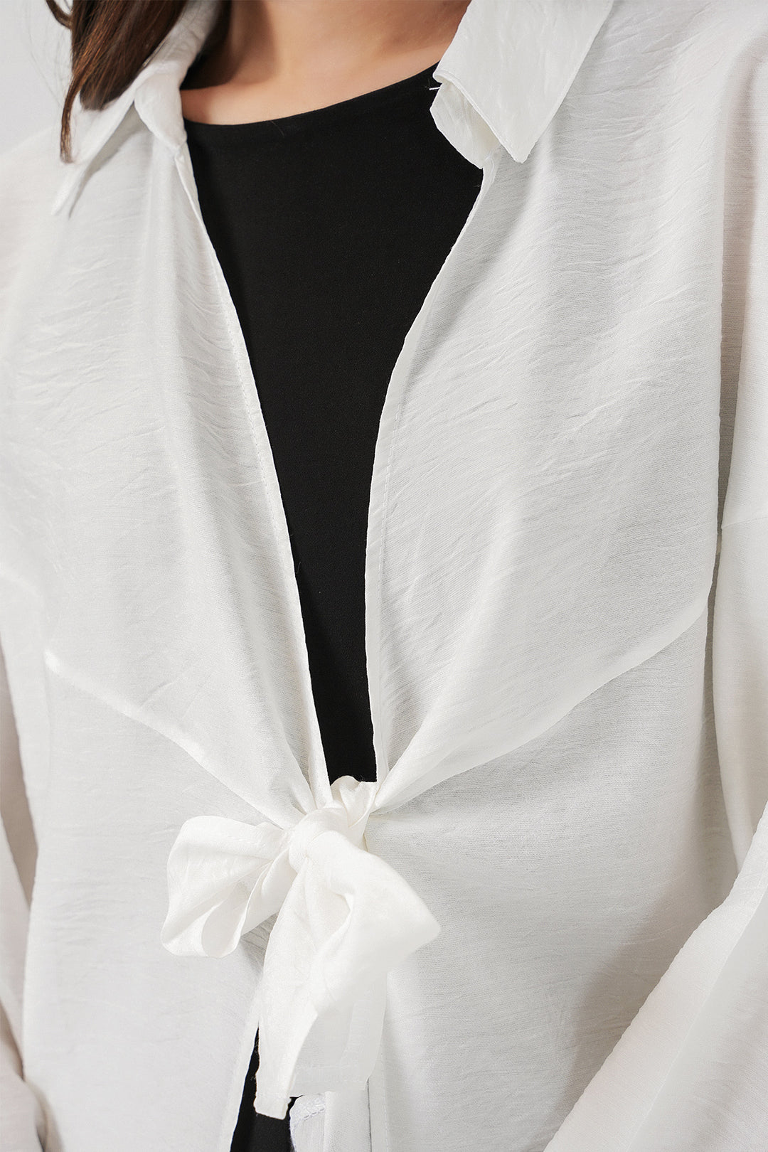 Bigdart Kimono ample à lacets femme 5981 - Blanc