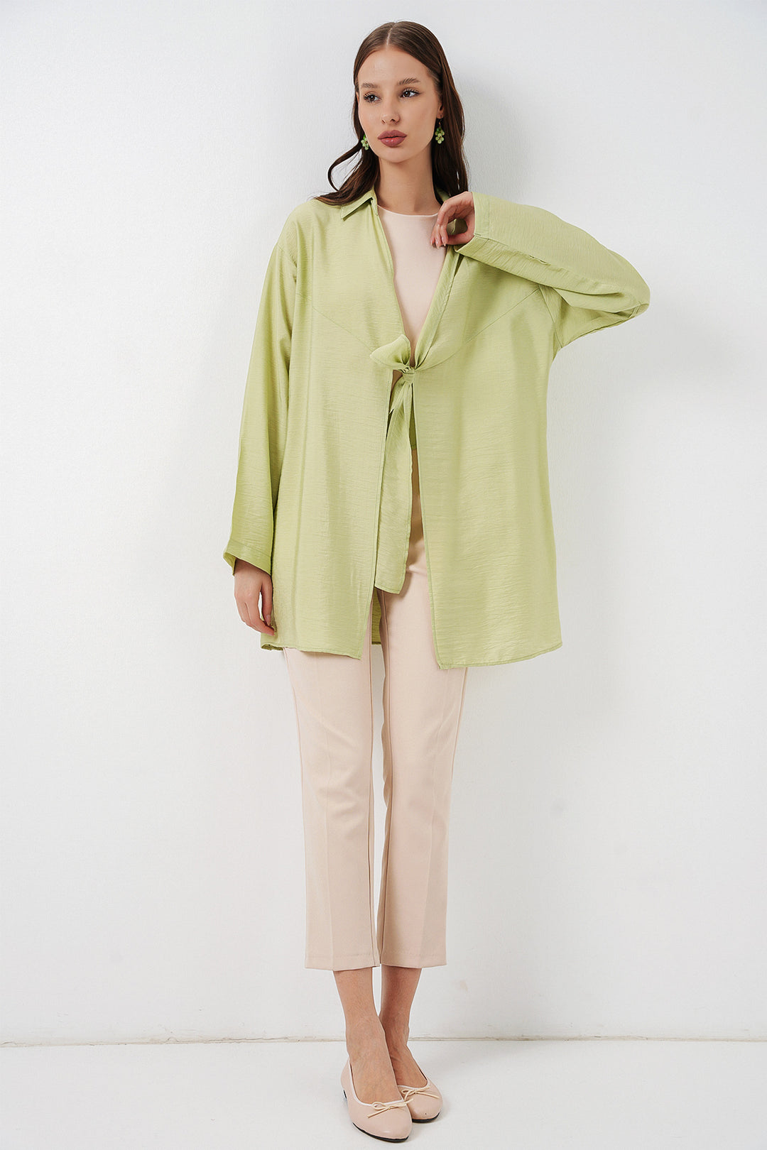 Bigdart Kimono ample à lacets femme 5981 - Vert clair