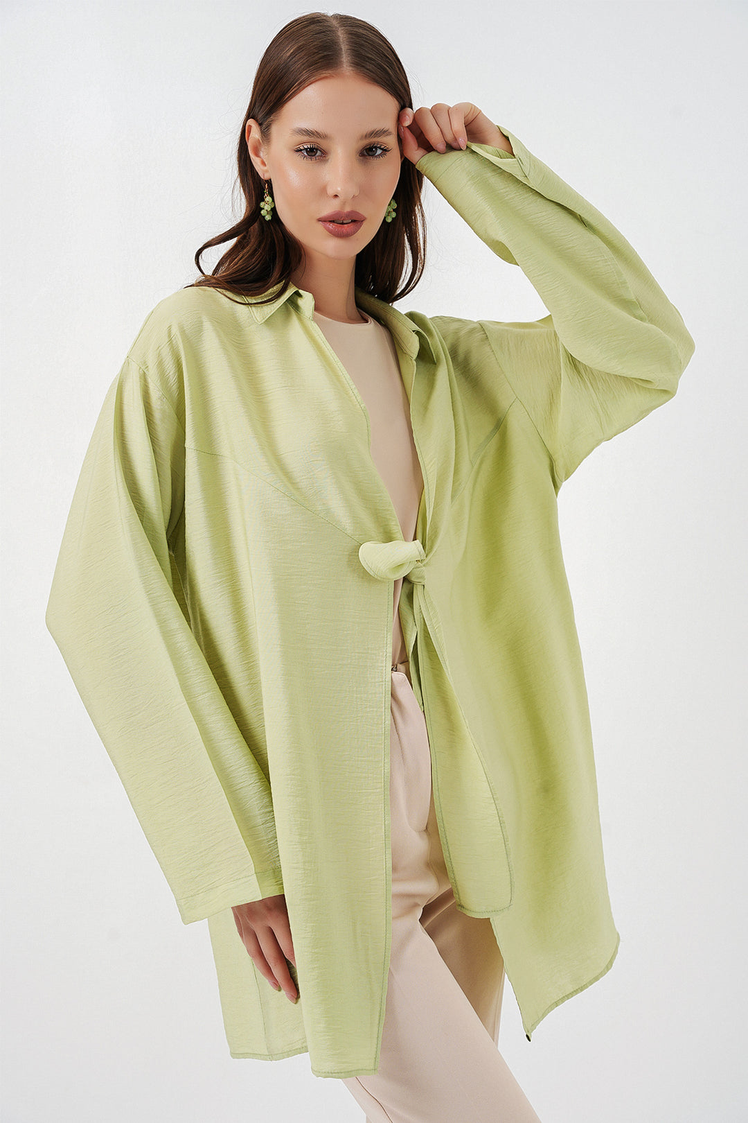 Bigdart Kimono ample à lacets femme 5981 - e.Vert