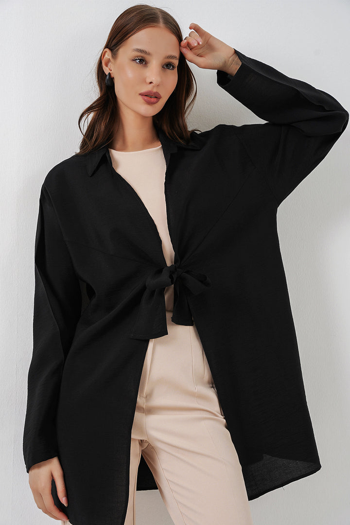 Bigdart Kimono ample à lacets femme 5981 - Noir