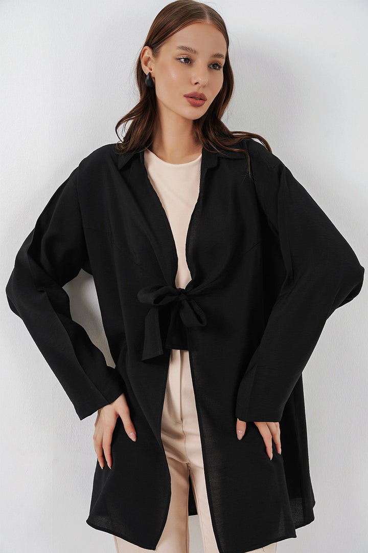 Bigdart Kimono ample à lacets femme 5981 - Noir