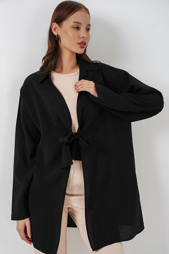 Bigdart Kimono ample à lacets femme 5981 - Noir