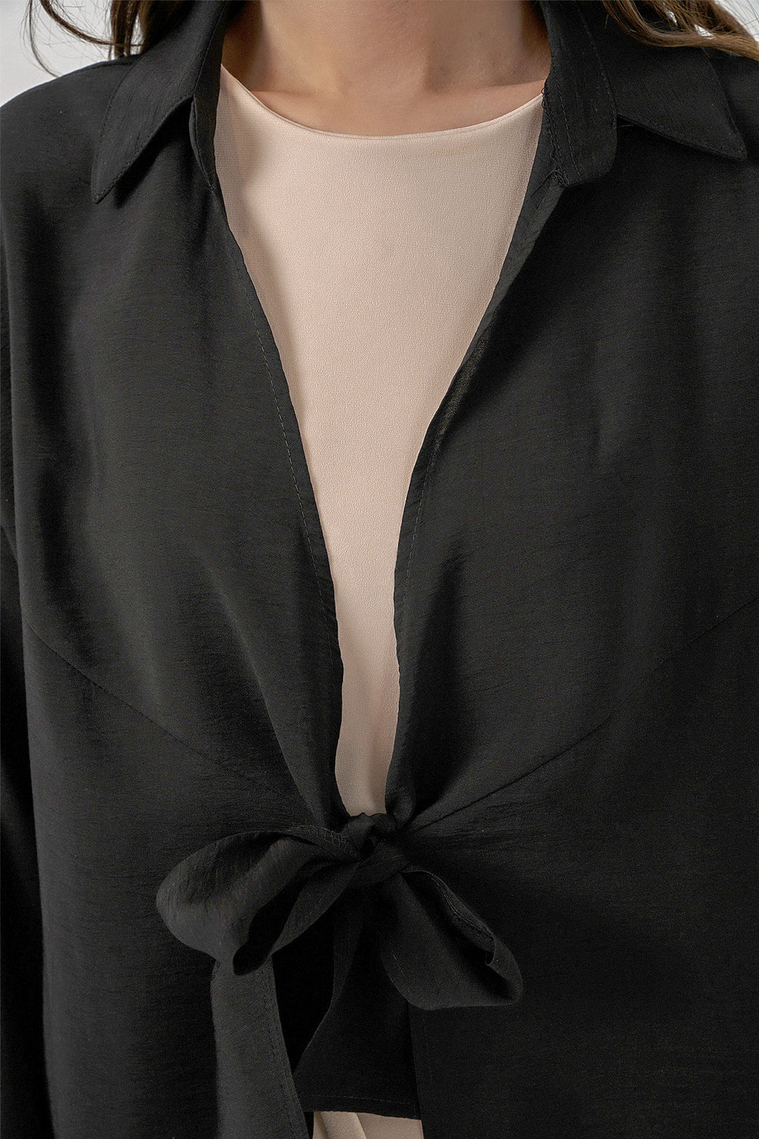 Bigdart Kimono ample à lacets femme 5981 - Noir