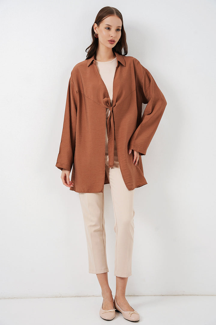 Bigdart Kimono ample à lacets femme 5981 - Tabac