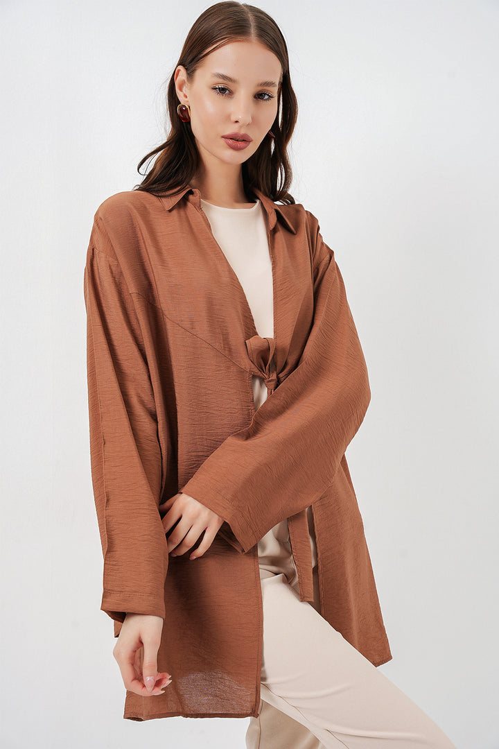 Bigdart Kimono ample à lacets femme 5981 - Tabac