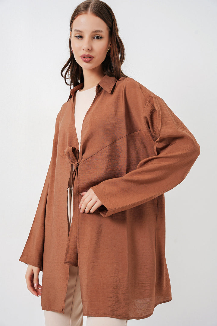 Bigdart Kimono ample à lacets femme 5981 - Tabac