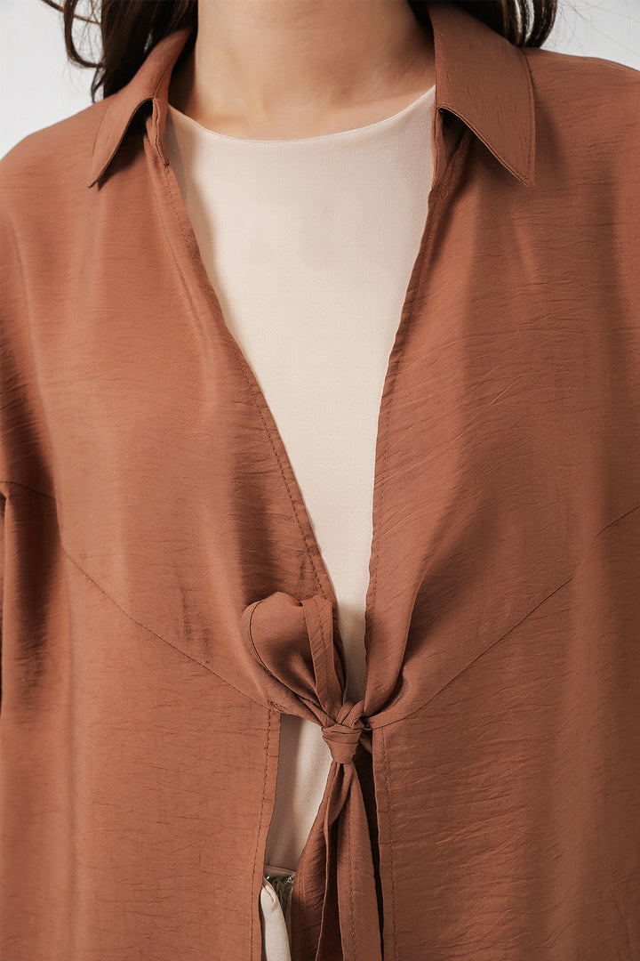 Bigdart Kimono ample à lacets femme 5981 - Tabac