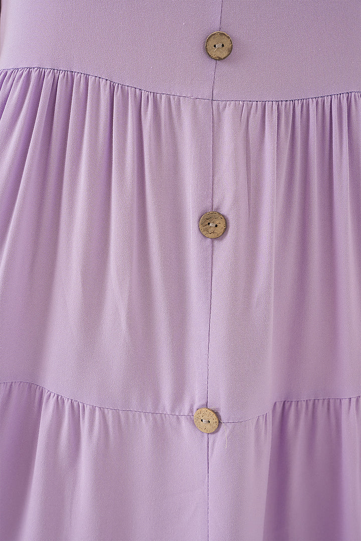 Bigdart Robe courte à boutons sans manches pour femme 2571 - Lilas