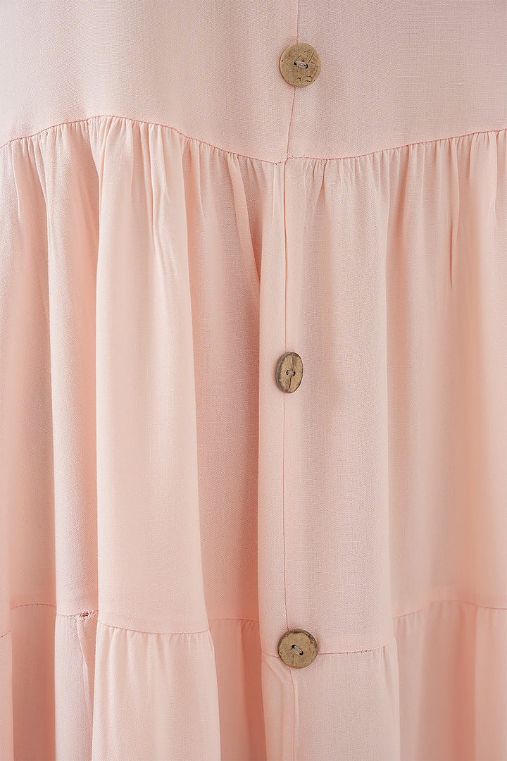 Bigdart Robe courte à boutons sans manches pour femmes 2571 - Poudre
