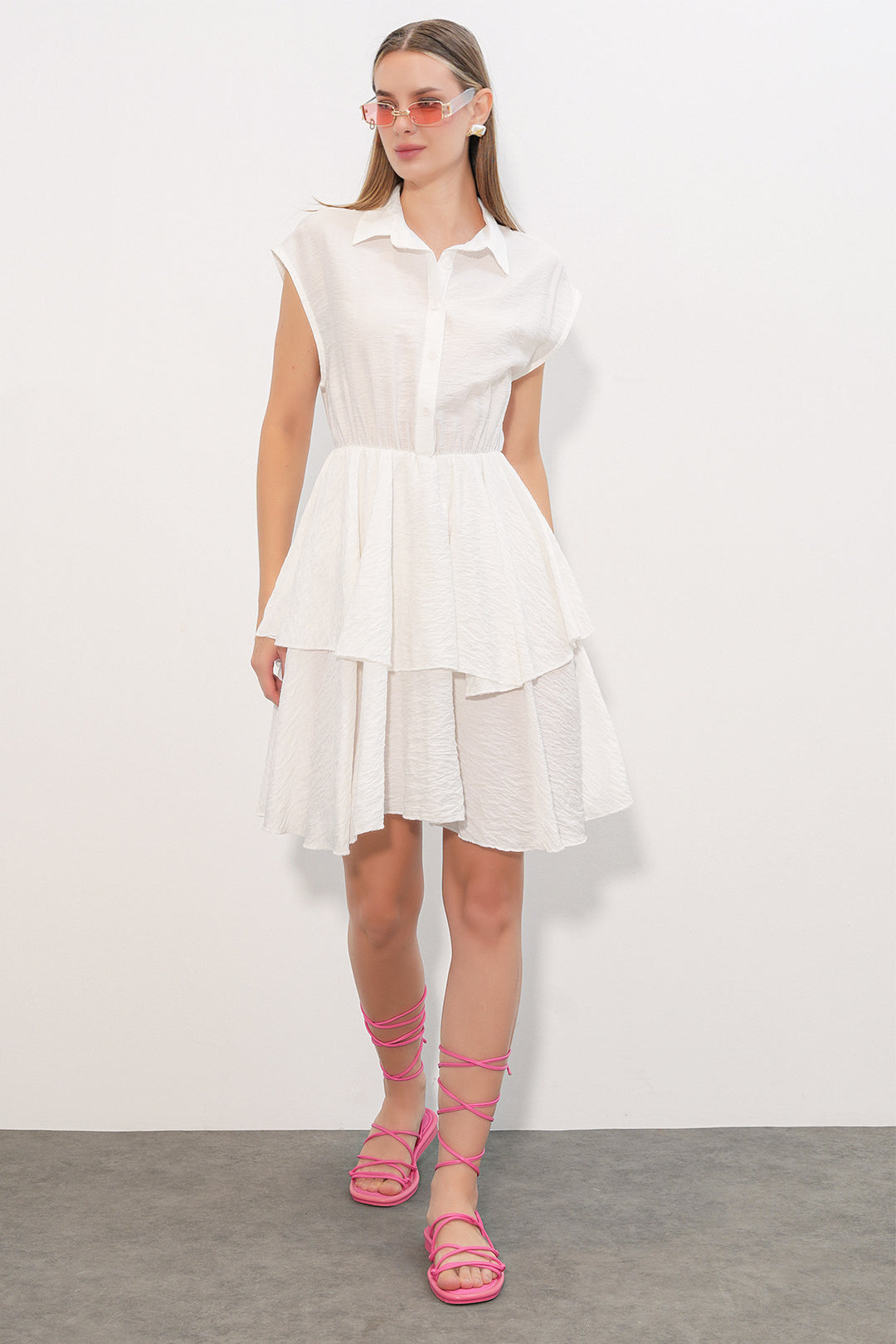 Bigdart Robe sans manches pour femme 2622 - Blanc