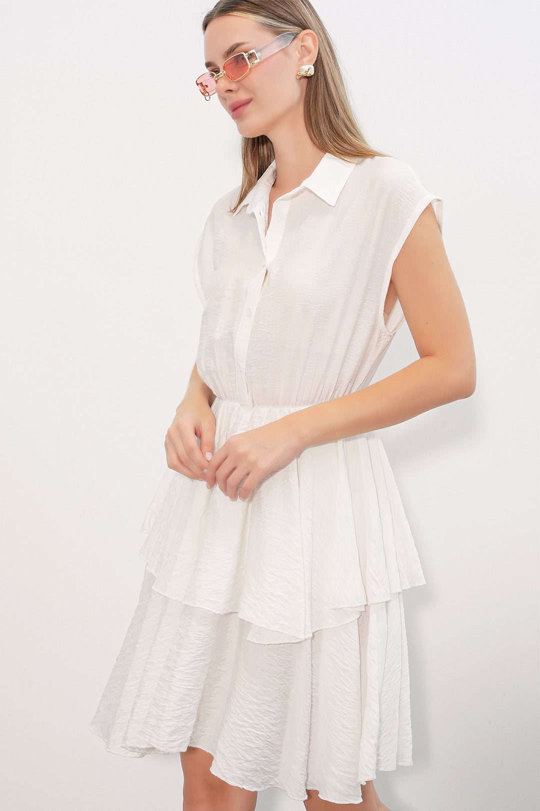Bigdart Robe sans manches pour femme 2622 - Blanc