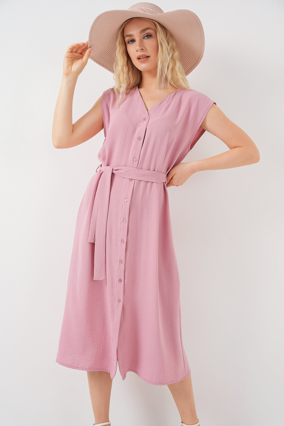 Bigdart Robe Ayrobin Femme Sans Manches 2568 - Rose Poudré