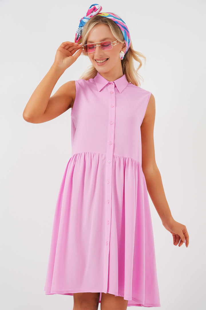 Bigdart Robe midi sans manches pour femme 2563 - Rose