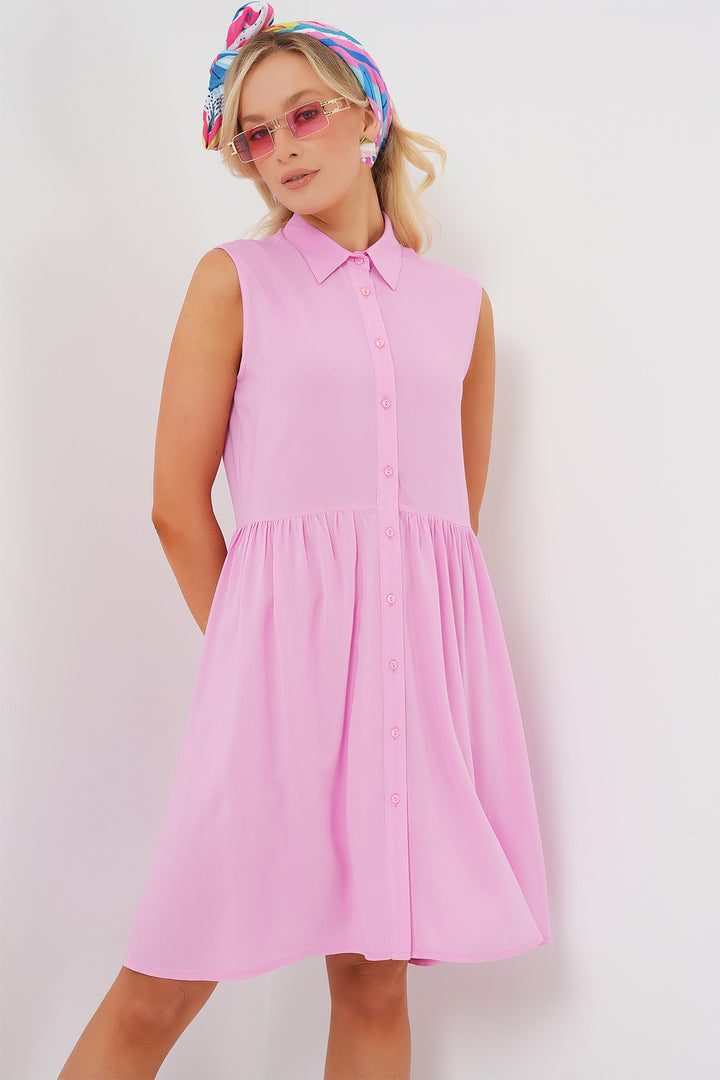 Bigdart Robe midi sans manches pour femme 2563 - Rose