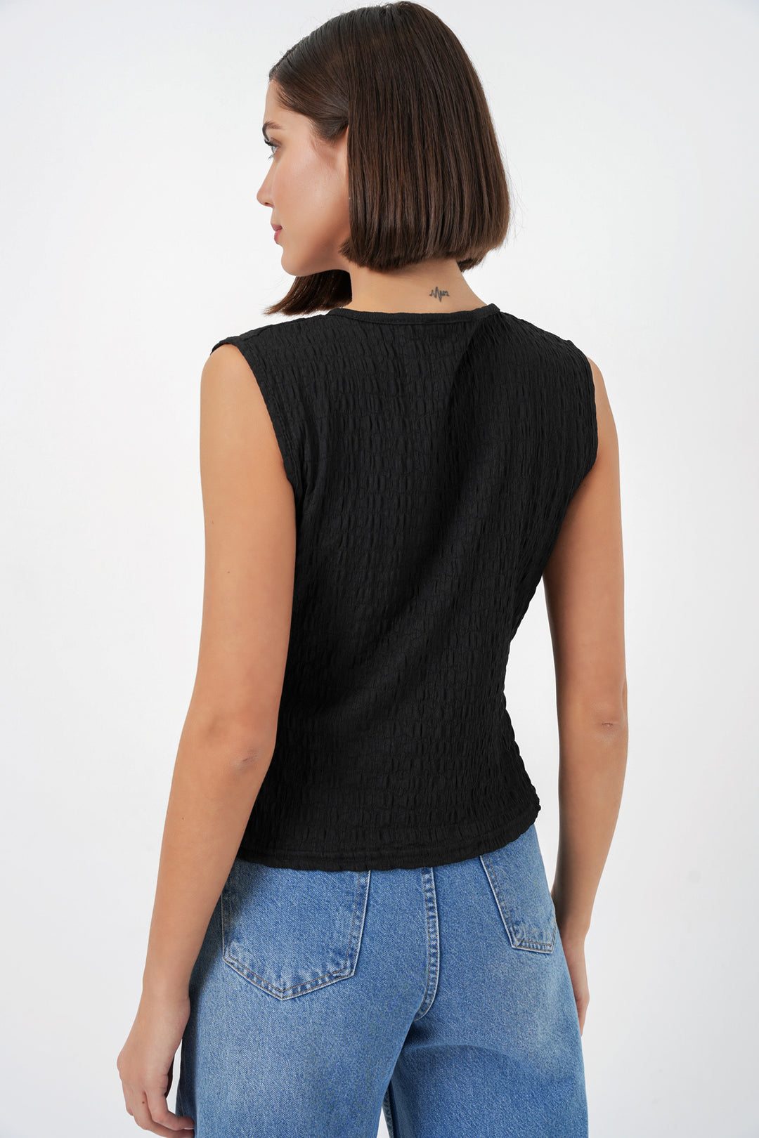 Bigdart Blouse tricotée sans manches pour femmes 988 - Noir