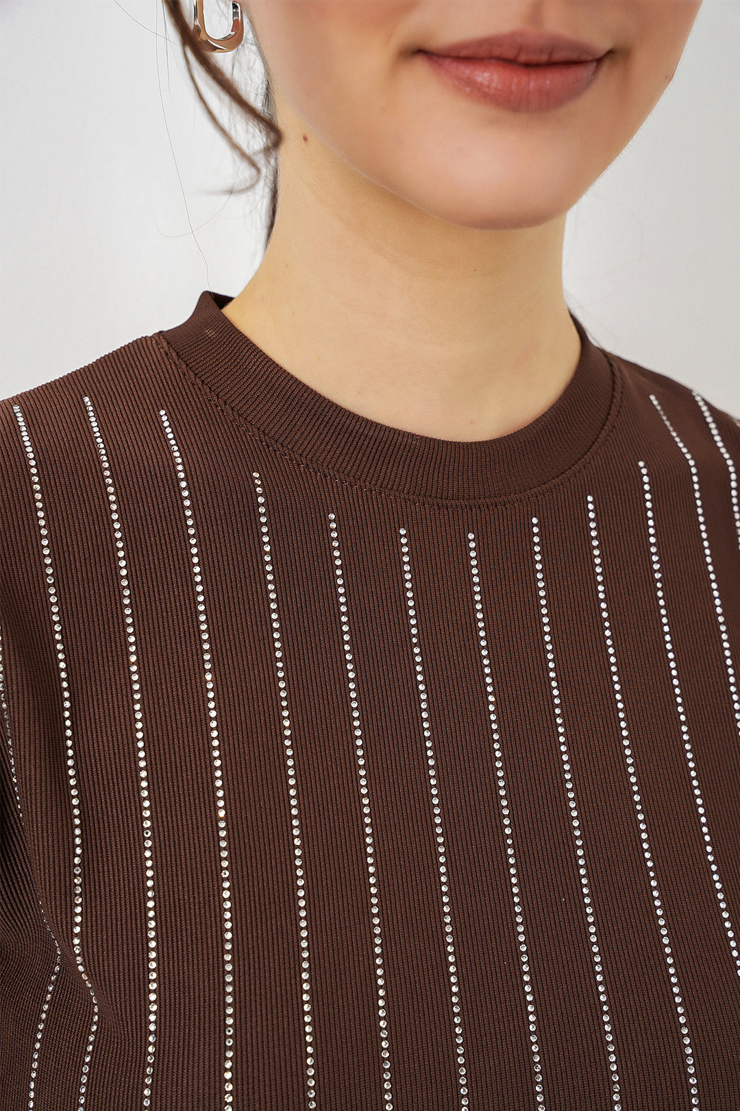 Bigdart Blouse sans manches avec pierres 931 - Marron