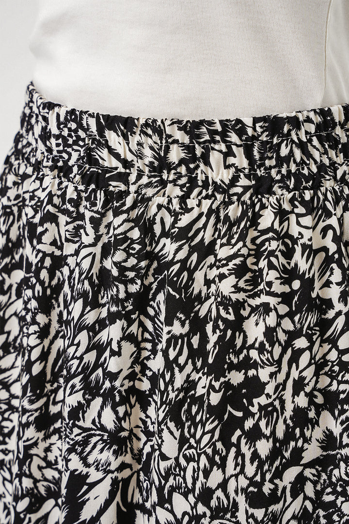 Bigdart Jupe longue en viscose à motifs noir et blanc pour femme 1898