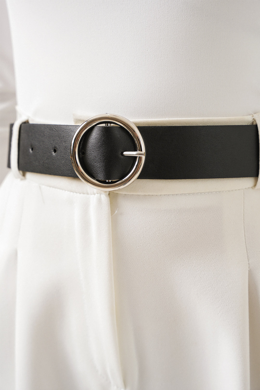 Bigdart Ceinture en simili cuir noire avec boucle pour femme 010124