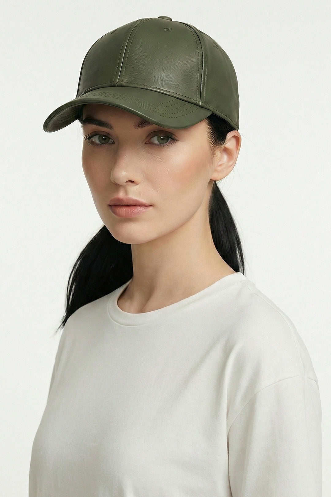 Bigdart Chapeau en simili cuir pour femme 010195 - Kaki