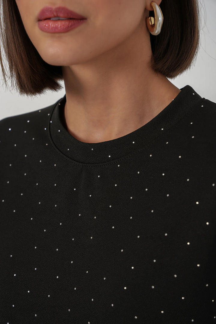 Bigdart T-shirt avec détails en pierre pour femmes 990 - Noir