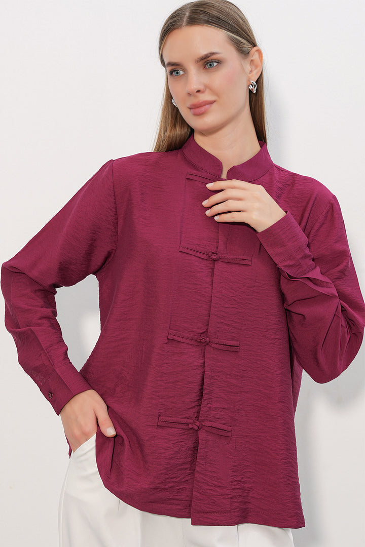 Bigdart Chemise à lacets design femme 20405 - Bordeaux