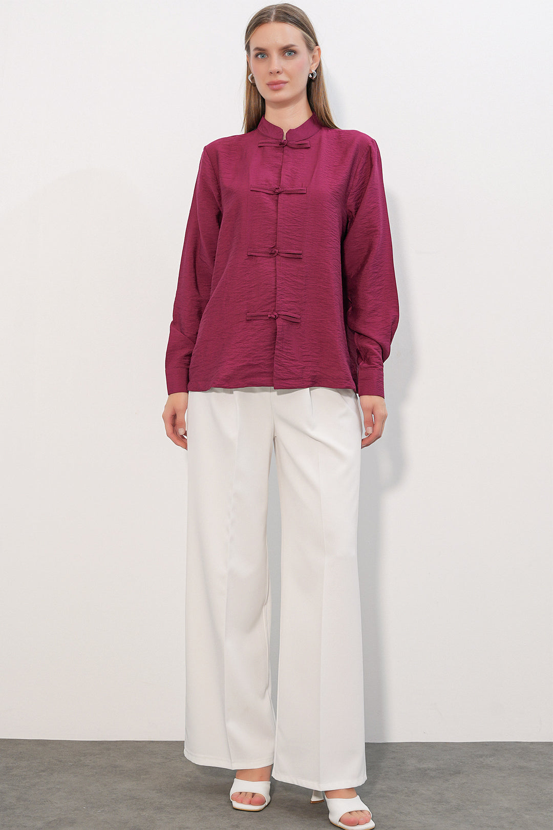 Bigdart Chemise à lacets design femme 20405 - Bordeaux