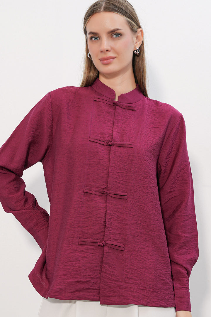 Bigdart Chemise à lacets design femme 20405 - Bordeaux