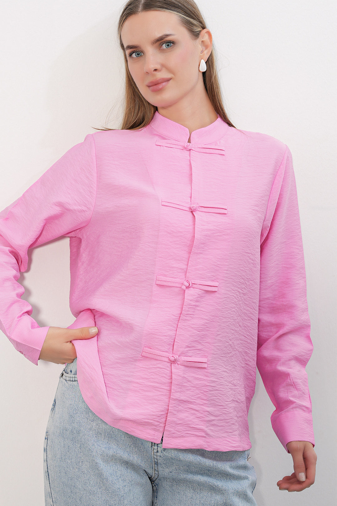 Bigdart Chemise à lacets design femme 20405 - Rose