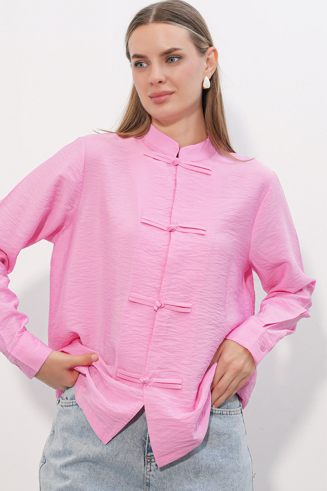 Bigdart Chemise à lacets design femme 20405 - Rose