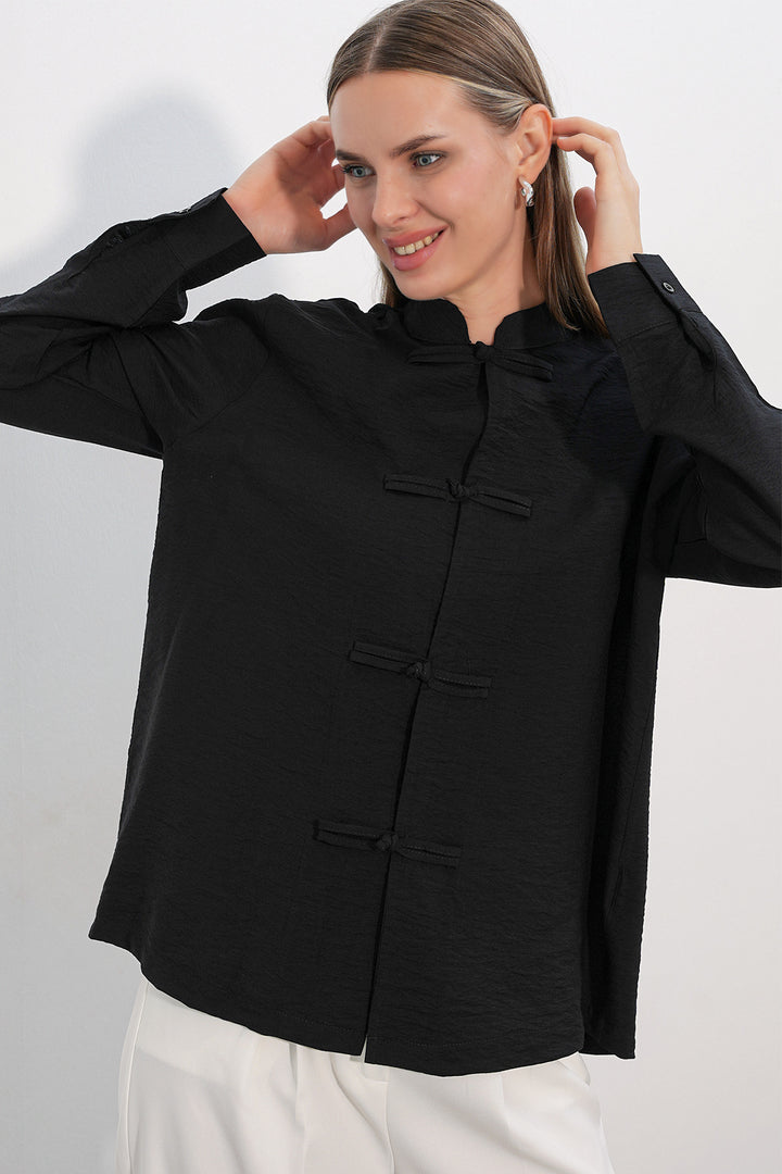 Bigdart Chemise à lacets design femme 20405 - Noir