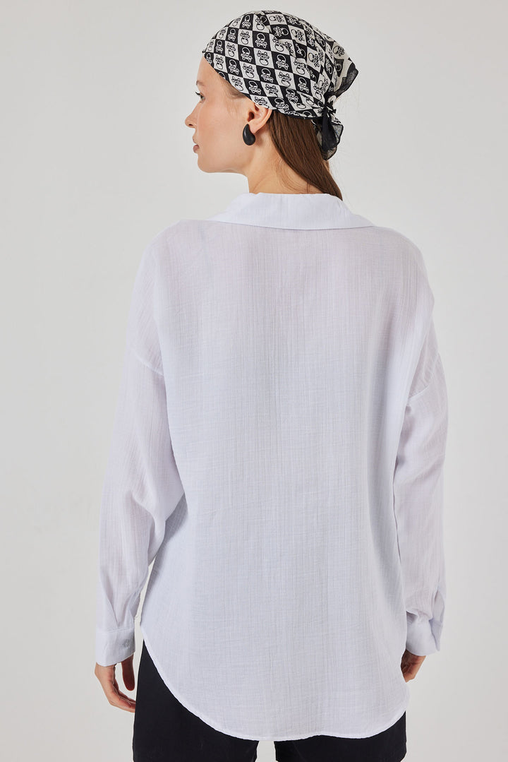 Bigdart Chemise Oversize à Poche Unique Femme 20353 - Blanc