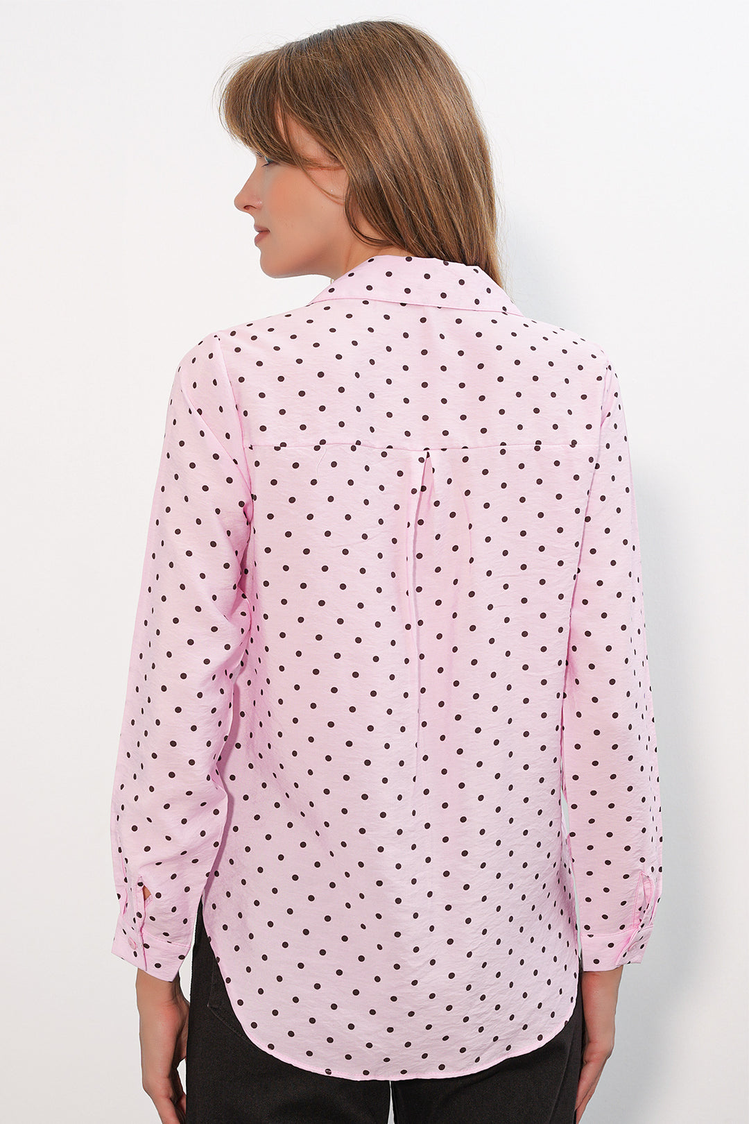 Bigdart Chemise oversize à pois et une poche 20399 pour femme - Rose