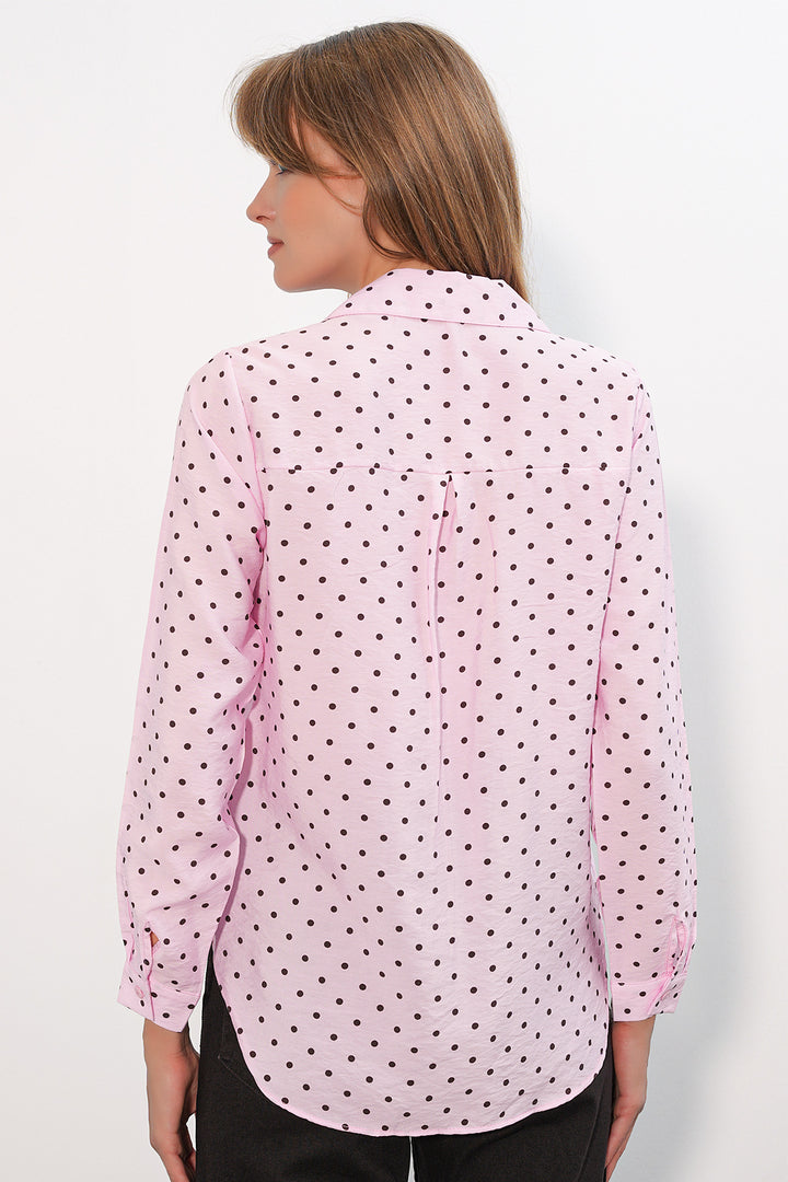 Bigdart Chemise oversize à pois et une poche 20399 pour femme - Rose
