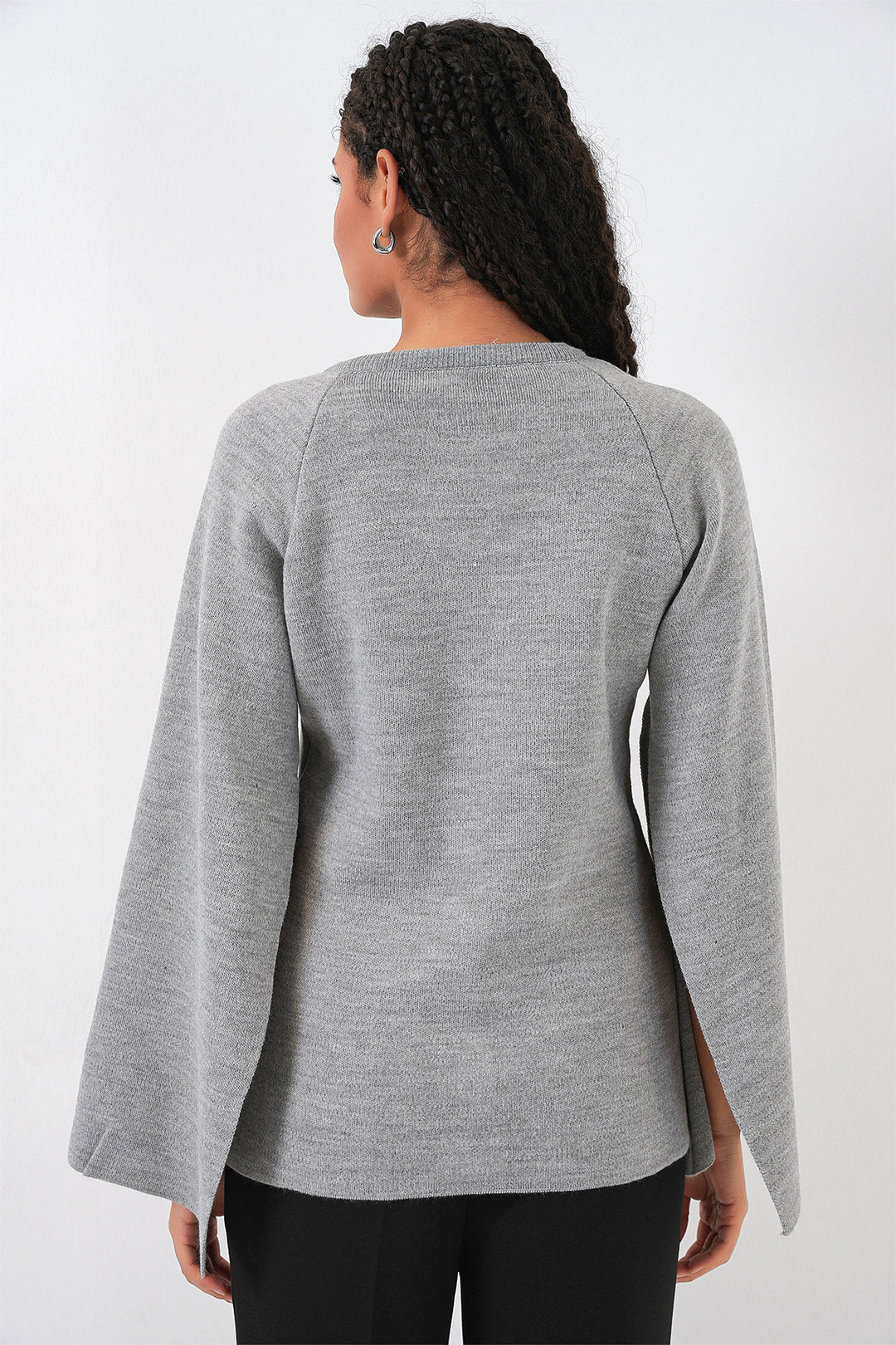 Bigdart Gilet poncho en tricot pour femme 15965 - Gris