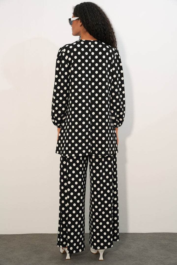 Bigdart Tunique Femme Pantalon à Pois Ensemble 6663 - a.Noir