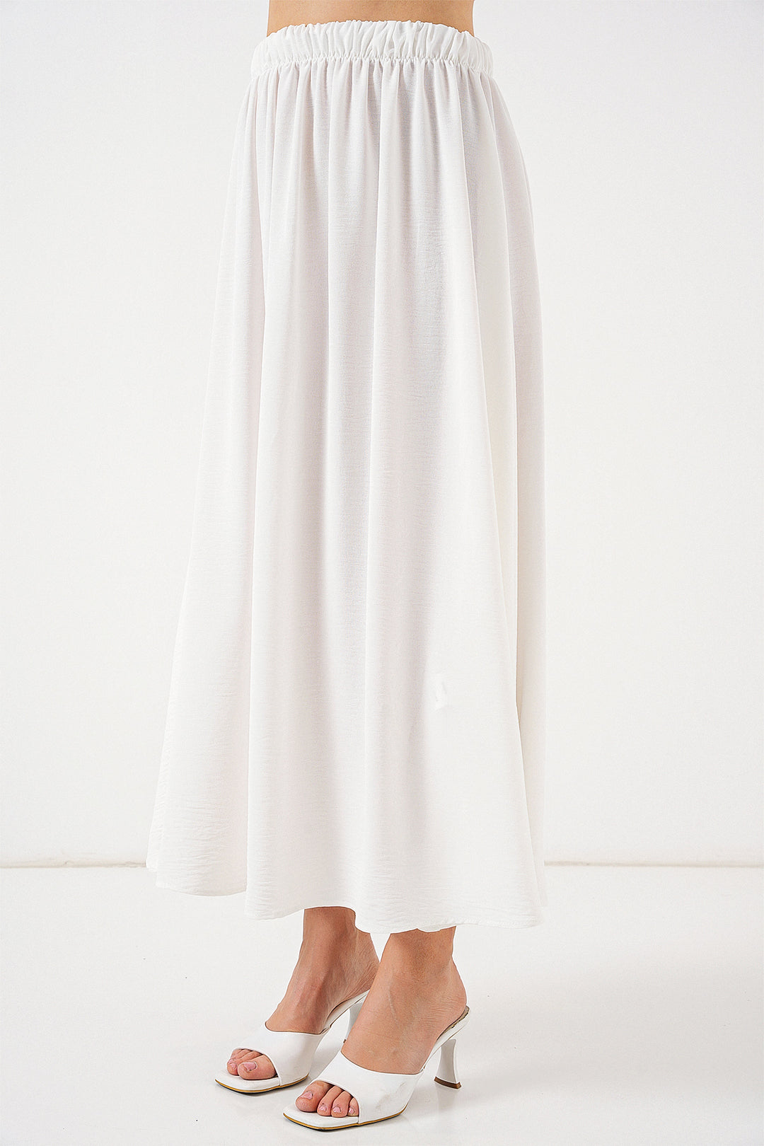 Bigdart Jupe longue en ayrobin pour femmes 8050 - Blanc