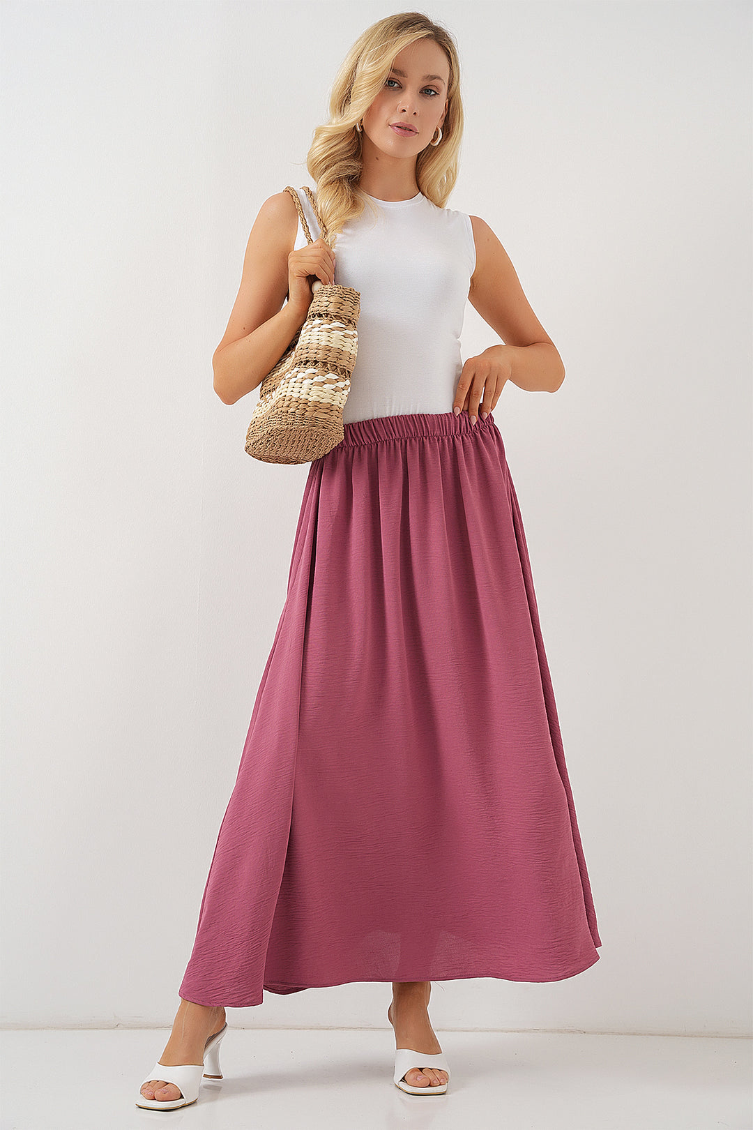 Bigdart Jupe longue en ayrobin pour femmes 8050 - Rose thé
