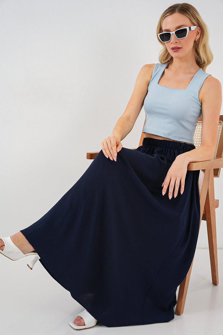 Bigdart Jupe longue en ayrobin pour femme 8050 - Bleu marine