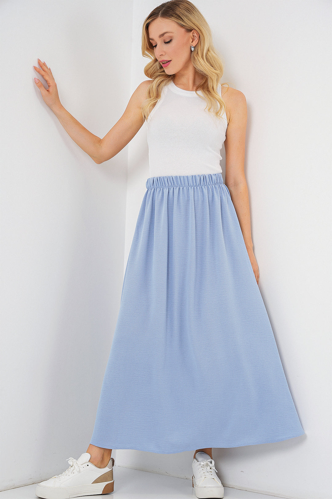 Bigdart Jupe longue en ayrobin pour femmes 8050 - Bleu